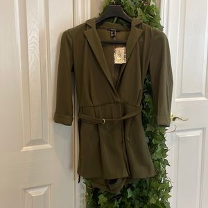 Olive Green Romper Long Sleeve